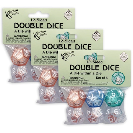 Koplow Games 12-Sided Double Dice Set, PK3 12620